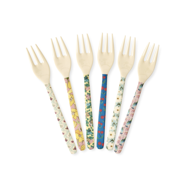 Kuchengabeln Set 14,5cm Bunt Mehrfarbig - kleine Melamin Gabeln