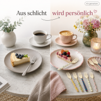 Kuchengabeln Set 14,5cm Bunt Mehrfarbig - kleine Melamin Gabeln