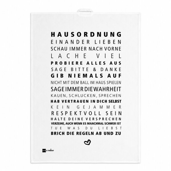 PPD Geschirrtuch Hausordnung 50 x 70 cm Baumwolle-Leinen