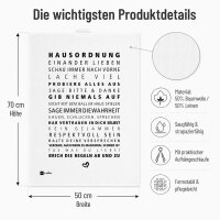 PPD Geschirrtuch Hausordnung 50 x 70 cm Baumwolle-Leinen