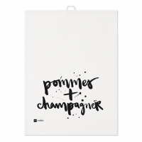 Geschirrtuch mit Spruch - Pommes + Champagner
