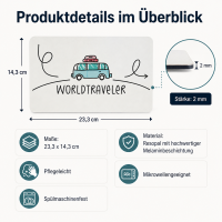 Frühstücksbrettchen aus Resopal - Worldtraveler