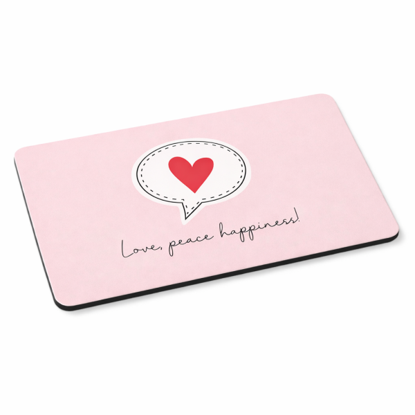 Frühstücksbrettchen aus Resopal - Love Peace Happiness