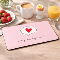 Frühstücksbrettchen aus Resopal - Love Peace Happiness