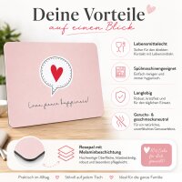 Frühstücksbrettchen aus Resopal - Love Peace Happiness
