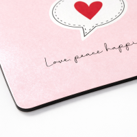 Frühstücksbrettchen aus Resopal - Love Peace Happiness