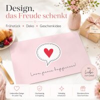 Frühstücksbrettchen aus Resopal - Love Peace Happiness