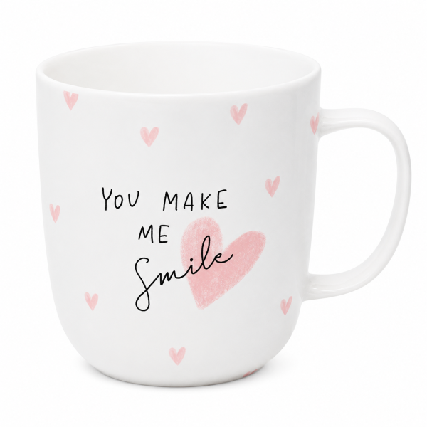 Henkelbecher aus Porzellan 0,35L - You make me Smile
