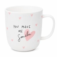 Henkelbecher aus Porzellan 0,35L - You make me Smile