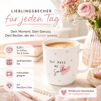 Henkelbecher aus Porzellan 0,35L - You make me Smile