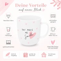 Henkelbecher aus Porzellan 0,35L - You make me Smile