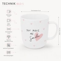 Henkelbecher aus Porzellan 0,35L - You make me Smile