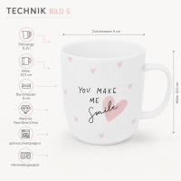 Henkelbecher aus Porzellan 0,35L - You make me Smile