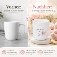 Henkelbecher aus Porzellan 0,35L - You make me Smile