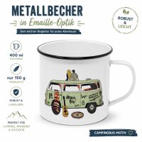 Henkelbecher aus Metall 0,35L - Freiheit Happy