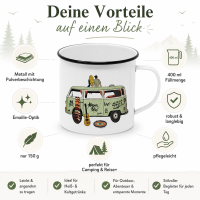 Henkelbecher aus Metall 0,35L - Freiheit Happy