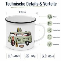 Henkelbecher aus Metall 0,35L - Freiheit Happy
