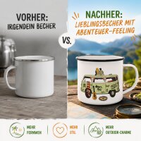Henkelbecher aus Metall 0,35L - Freiheit Happy