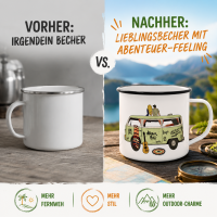 Henkelbecher aus Metall 0,35L - Freiheit Happy