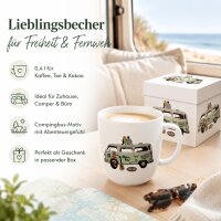 Henkelbecher aus Porzellan 0,4L - Freiheit Bully mit Geschenkverpackung