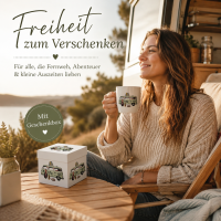 Henkelbecher aus Porzellan 0,4L - Freiheit Bully mit Geschenkverpackung