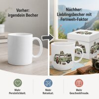 Henkelbecher aus Porzellan 0,4L - Freiheit Bully mit Geschenkverpackung
