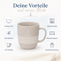 Henkelbecher aus Porzellan 0,35L - Anker Beige