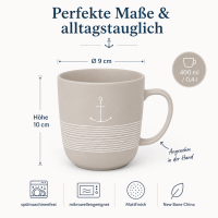Henkelbecher aus Porzellan 0,35L - Anker Beige