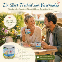 Henkelbecher aus Metall 0,3L - Happy Camping