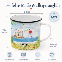 Henkelbecher aus Metall 0,3L - Happy Camping