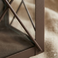 Metall Laterne Braun 20 cm – Eisen Windlicht mit Glas, Deko Laterne für Innen & Außen