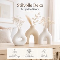 Boltze Vase Metty 3-teiliges Keramik-Vasenset Beige & Weiß