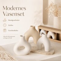 Boltze Vase Metty 3-teiliges Keramik-Vasenset Beige & Weiß