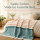Strickdecke MELODY 130x170 cm – Kuscheldecke in Rosa, Creme & Türkis – Weiche Wohndecke aus 100 % Polyacryl