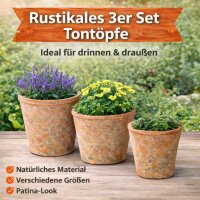 Tontöpfe 3er Set – Mediterrane Pflanzgefäße aus Terracotta für Indoor & Outdoor
