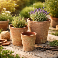 Tontöpfe 3er Set – Mediterrane Pflanzgefäße aus Terracotta für Indoor & Outdoor