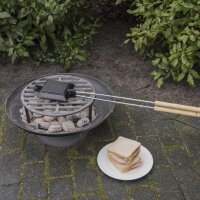 Toasteisen aus Gusseisen – mit Holzgriff – für offenes Feuer & Grill – Outdoor Sandwichmaker für Camping, Lagerfeuer & Gartenküche