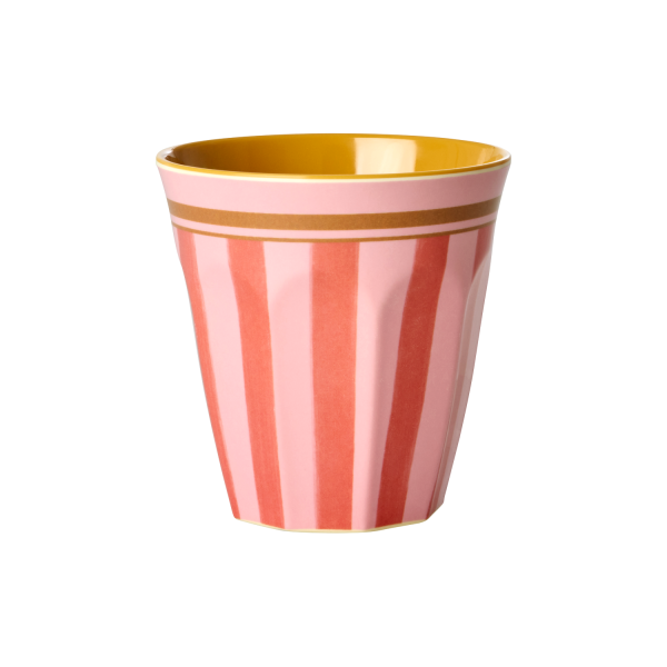 Rice Melamin Becher - Organic Stripes Rot 250ml
