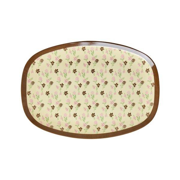 Rice Melamin Rechteckiger Teller - Blumenmeer 30 x 22 cm