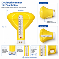 Bestway Flowclear Dosierschwimmer mit Thermometer Ø 18,5 cm