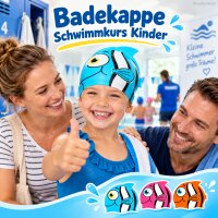 Kinder Badekappe Silikon S Bunt Clownfisch für Schwimmkurs und Bad