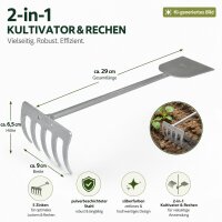 Handrechen aus Stahl - Silberfarben