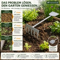 Handrechen aus Stahl - Silberfarben