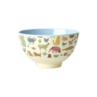 Rice Melamin Schüssel - Dschungel Motiv Blau 300ml