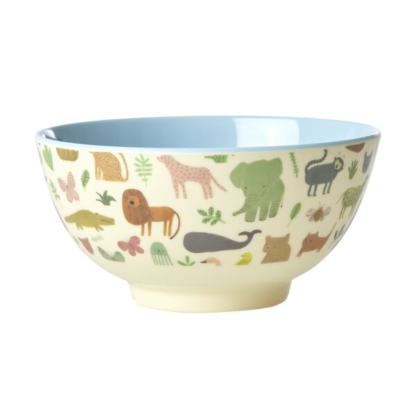Rice Melamin Schüssel - Dschungel Motiv Blau 700ml