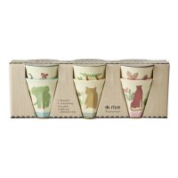 Rice Melamin 6er-SET Becher - Dschungel Motiv 160ml