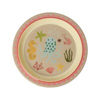 Rice Melamin Kinderteller - Coral Ocean Print Ø 22cm