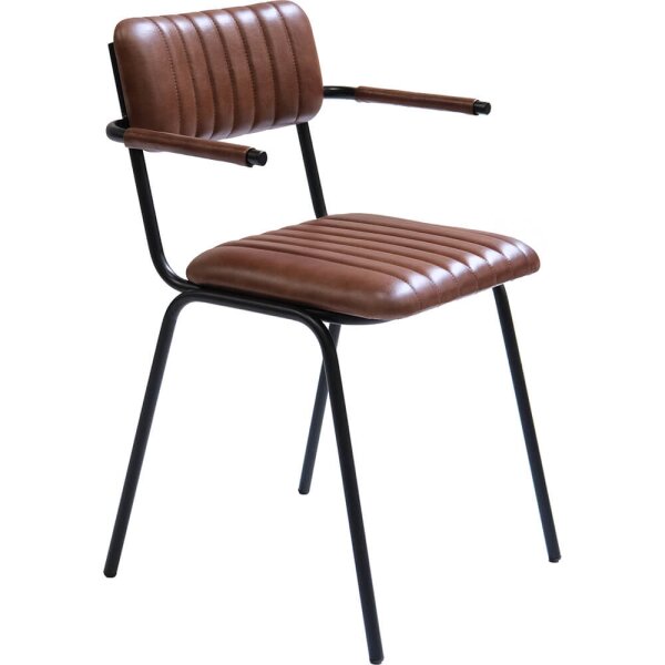 Diner Esszimmerstuhl mit Armlehnen – Braun/Schwarz