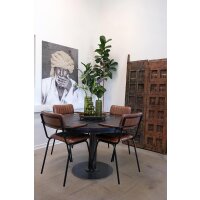 Diner Esszimmerstuhl mit Armlehnen – Braun/Schwarz