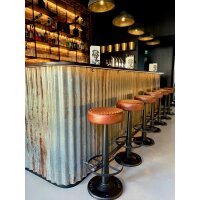 Barhocker Bowie mit Drehfunktion - Büffelleder